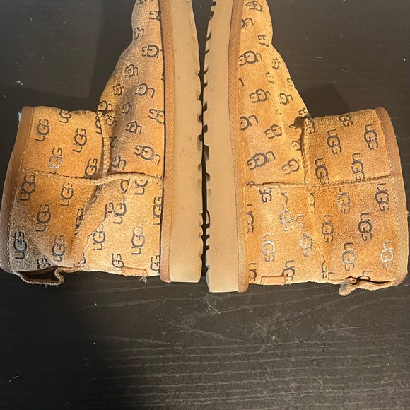 UGG Classic Logo chestnut Brown Mini Boots Sz 6 - Picture 3 of 11